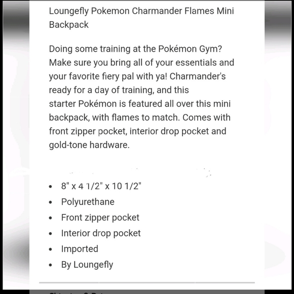 NWT Loungefly Pokémon Charmander flames mini backpack and cardholder - Picture 7 of 15